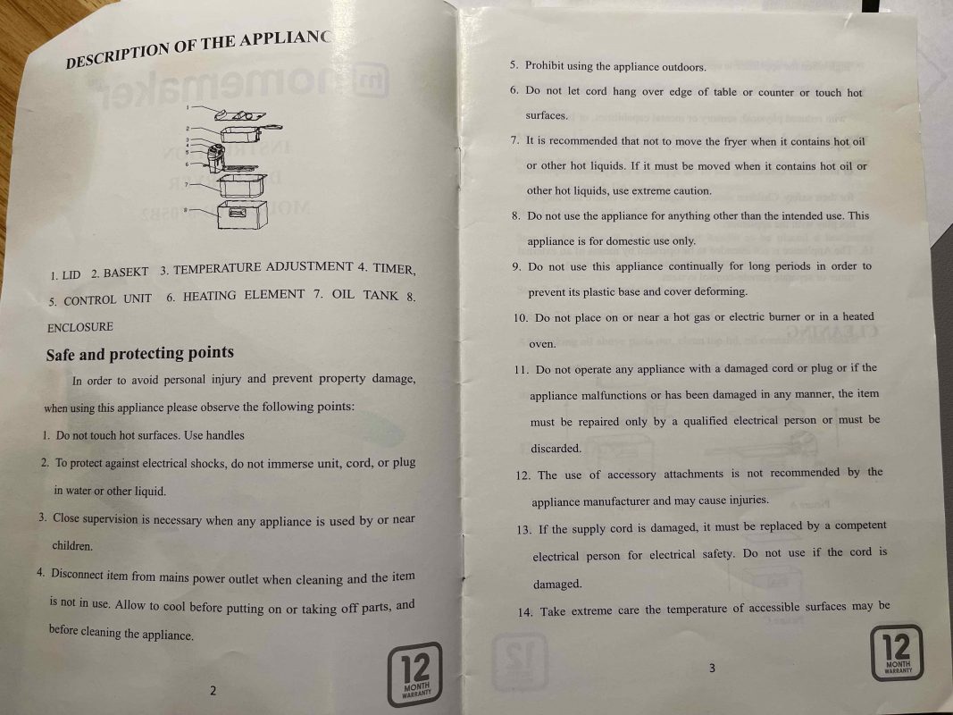 Deep Fryer Instructions Party Hire Auckland