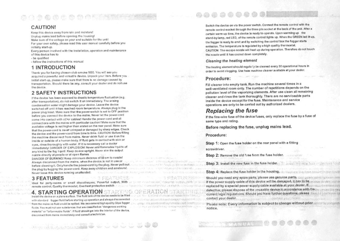 Smoke Machine Instructions Party Hire Auckland